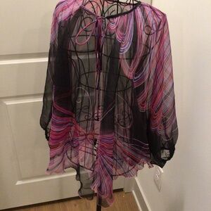 Semi-Sheer Chiffon Tunic Blouse